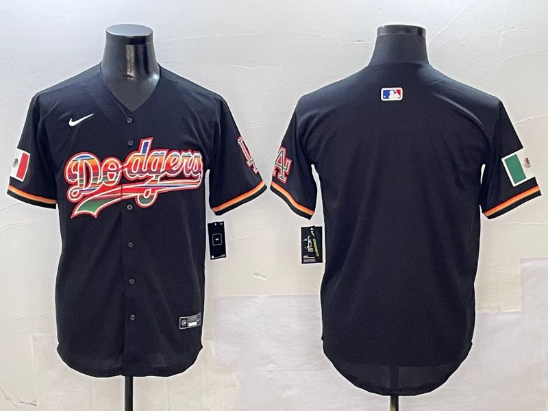 Men Los Angeles Dodgers Blank Black rainbow Nike 2025 MLB Jersey style 1->los angeles dodgers->MLB Jersey
